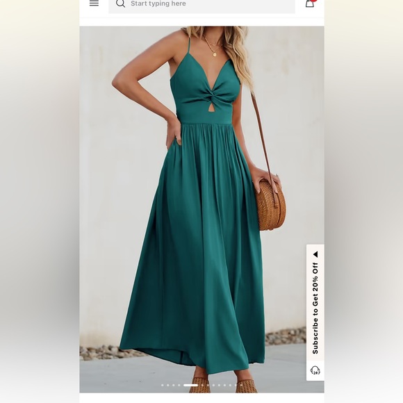 Cupshe Aqua Front Twist & Keyhole Maxi Dress - Picture 3 of 3